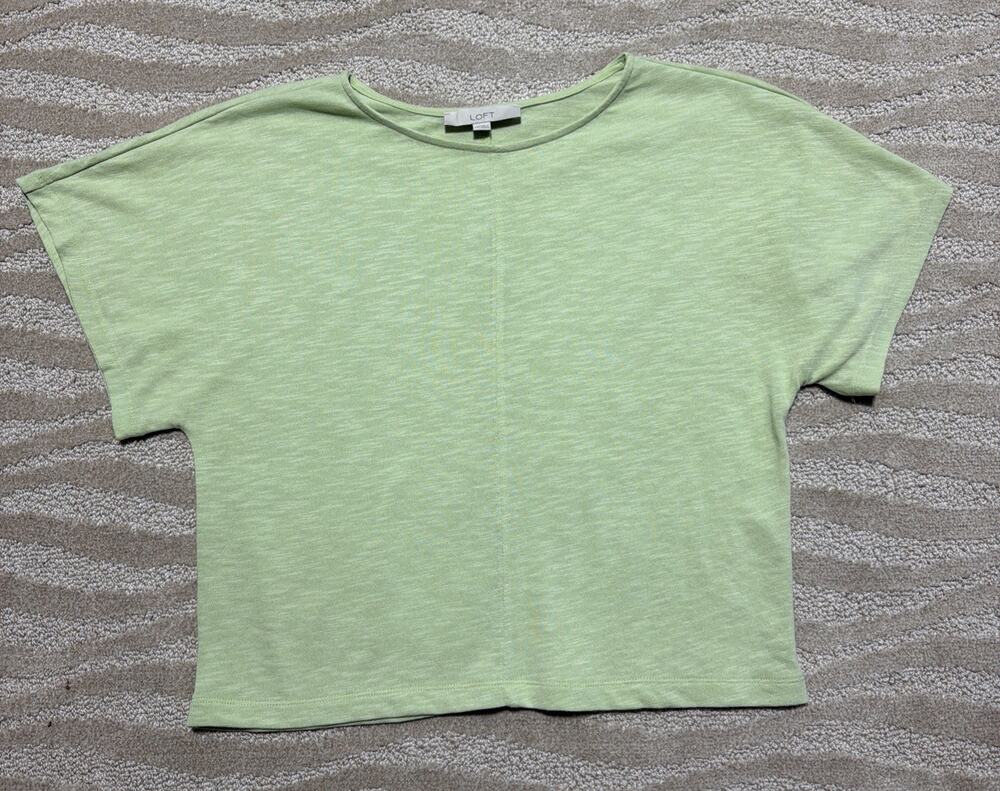 LOFT Womens Oversized Vacation Knit Top Size XXS Lime Green